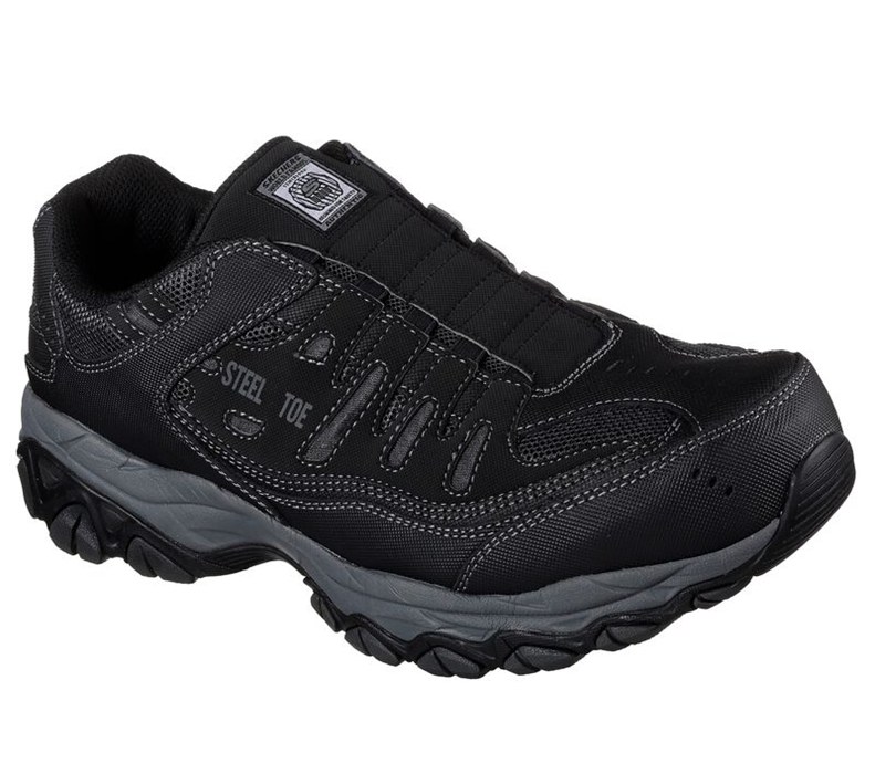 Skechers Herr Svarta Snörskor - Work: Cankton - Ebbitt St - Sverige (JSETG-9260)